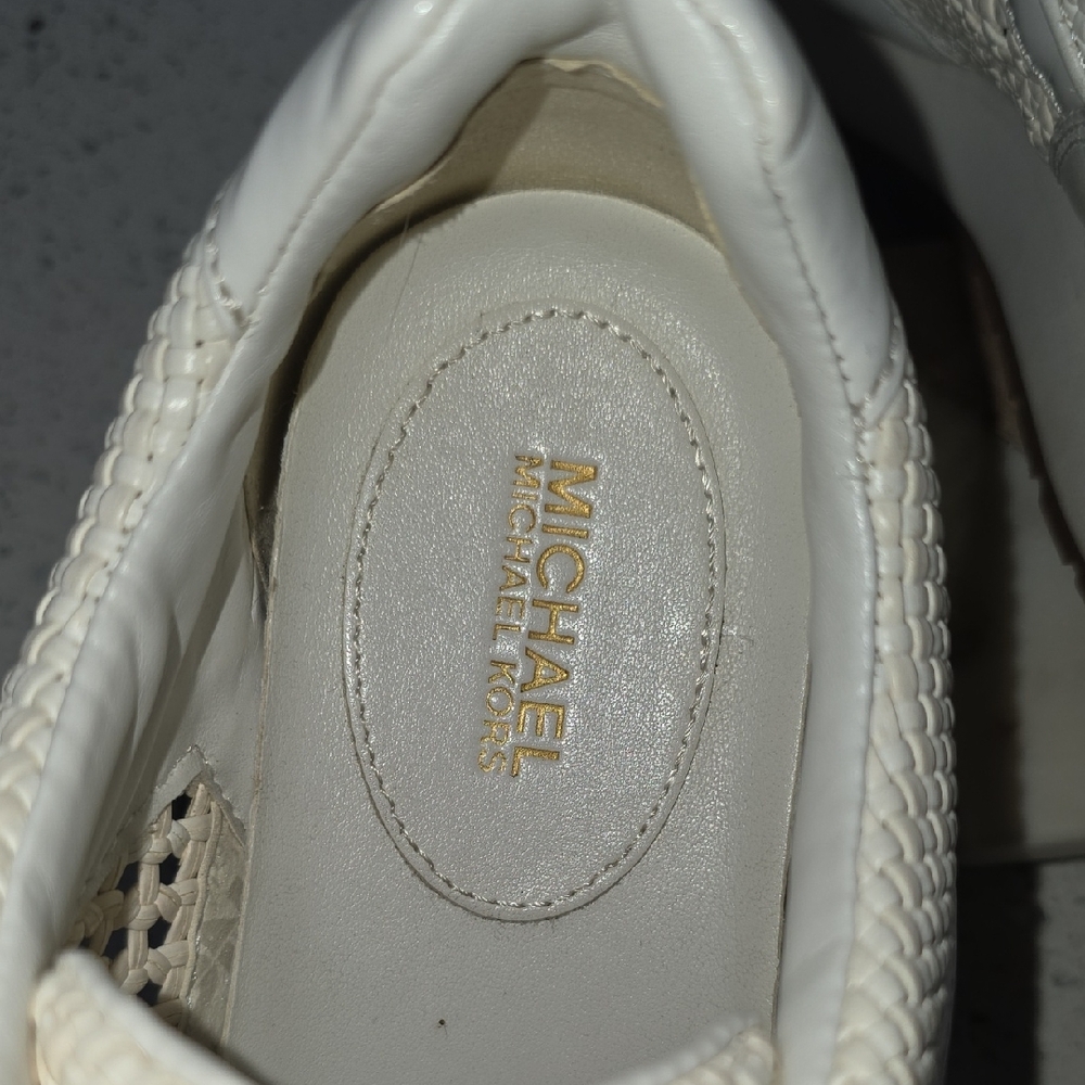 Michael Kors Cream and Gold Textured SneakersMichael Kors Woven Sneakers Size 8 - Picture 8 of 12